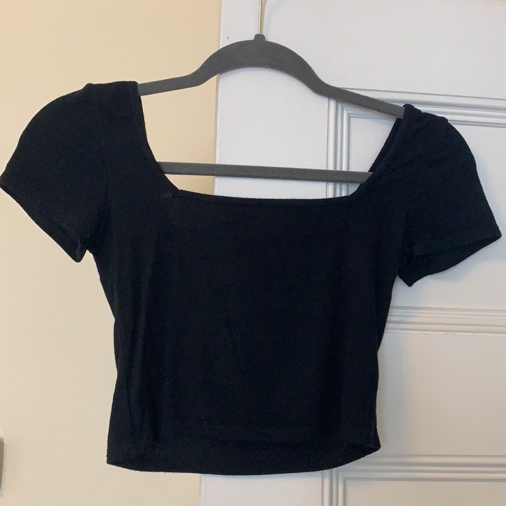 NEVER WORN ribbed square neck crop top